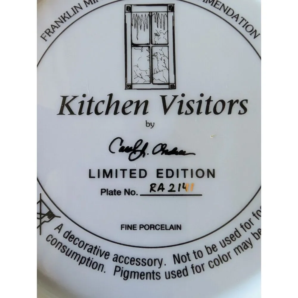 Franklin Mint Kitchen Visitors Carol Endres Collector Plate Folk Art